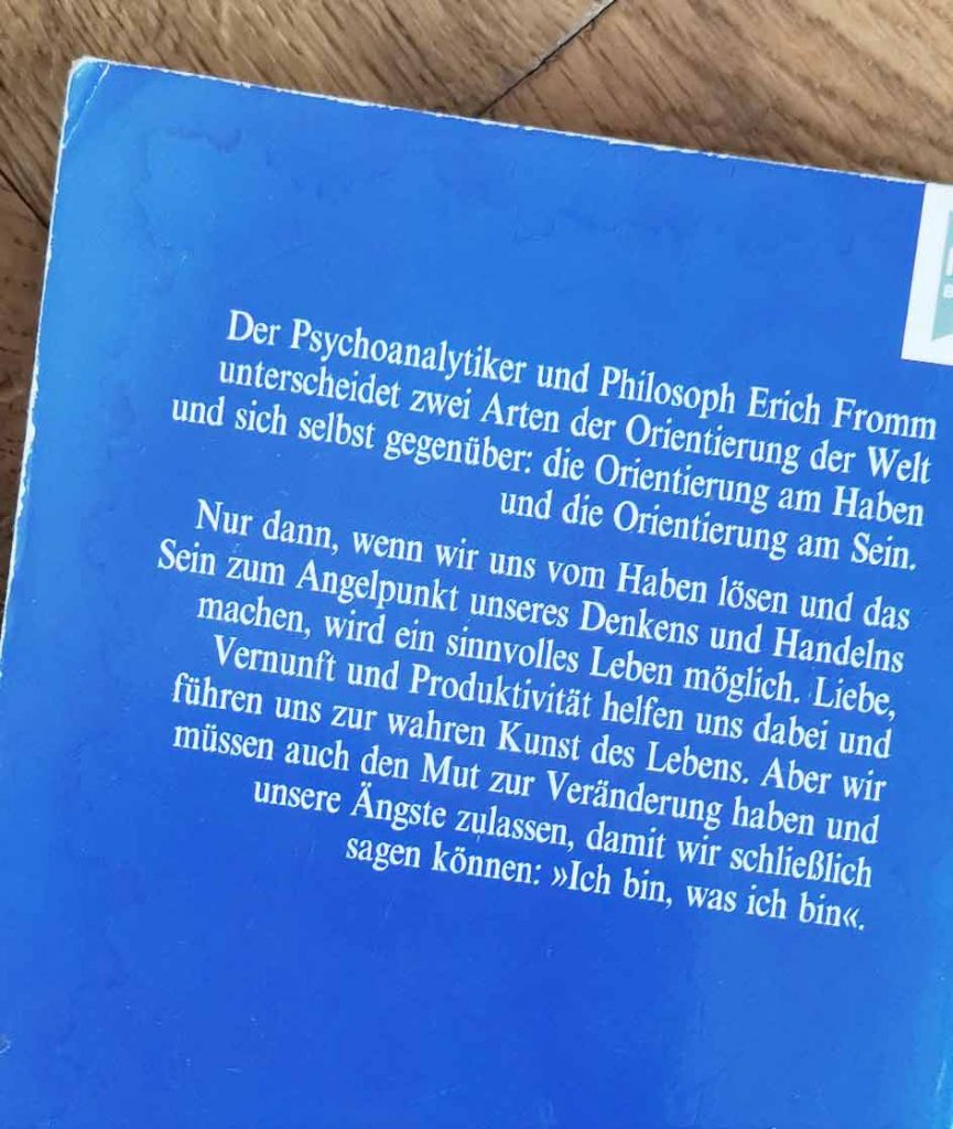 Erich Fromm Buch: Vom Haben zum Sein